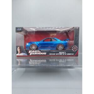 Fast & Furious-Brian's Nissan Skyline GT In Blue. 1:24 Die Cast From Jada Toys.